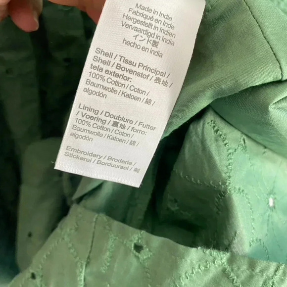 NWT J. Crew Green Eyelet Mini Shirtdress - Picture 8 of 14